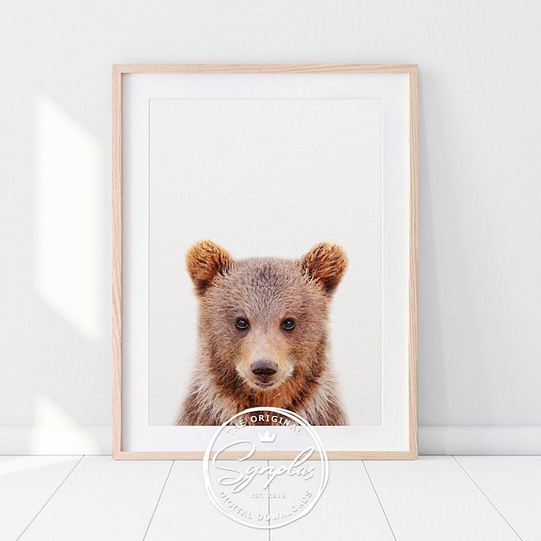 Bear Print, Woodland Nursery Decor, Bear Cub Print, Brown Bear, Nursery Prints, Baby Animal Prints, Woodland Animals, Nursery Printable Art