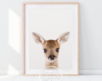 Baby Hirsch Print, Wald Kinderzimmer Dekor, Rehkitz Print, Kinderzimmer Wandkunst, Wald Animal Prints, Baby Tiere Kunst, druckbare Kunst Kinderzimmer