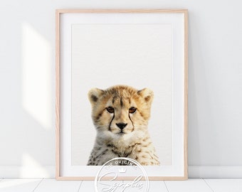 Cheetah Print, Nursery Wall Art, Cheetah Cub Photo, Safari African Animal, Nursery Art, Baby Animals, Nursery Decor, Kids Room Printable Art