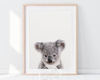 Baby Koala Print, Nursery Decor, Koala Bear, Koala Cub, Nursery Wall Art, Baby Animal Prints, Australian Animals, Kids Room Printable Art