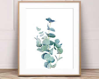 Eucalyptus Leaf Print, Botanical Plant Poster, Eucalyptus Wall Art, Leaf Art Print, Australian Eucalyptus Print, Modern Decor, Printable Art