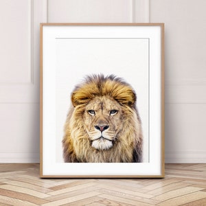 Lion Print, Safari Animals, Safari Nursery Decor, Boys Room Wall Art, Nursery Wall Art, Nursery Animal Prints, Kids Room Printable Art