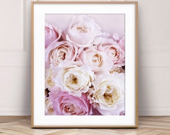Flower Print, Pink Rose Wall Art, Flowers Photo, Peonies Poster, Nature, Bedroom Decor, Modern Wall Art, Nursery Decor, Kids Printable Art