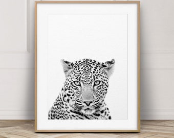 Leopard Print, Leopard Wall Art, Safari Decor, Animal Prints, Safari Animals Black & White, Nursery Decor, Nursery Art, Kids Printable Art