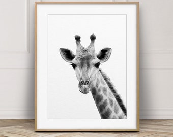Giraffe Print, Giraffe Wall Art, Black And White Animals, Safari Nursery Decor, Safari Animal Prints, Nursery Wall Art, Kids Printable Art