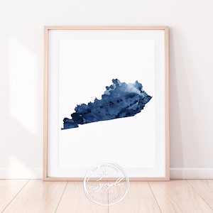 Kentucky Print, Kentucky Karte, Kunst, USA Wandkunst, Kentucky Aquarell blau, abstrakt, modern, Haus-Bürodekor, druckbare Kunst