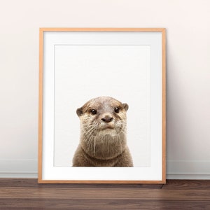 Otter Print, Sea Otter Art Print, Sea Animals Wall Art, Animal Prints, Nursery Wall Art, Nursery Decor, Kids Room Printable Art, Digital Art