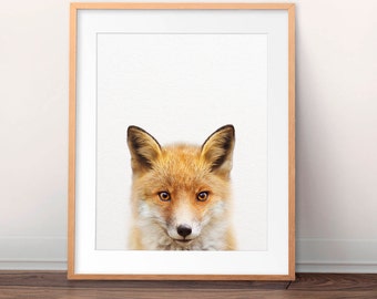Fox Print, Nursery Wall Art, Nursery Animal Prints, Woodland Animals, Woodland Nursery Decor, Nursery Art, Kids Room Printable Art