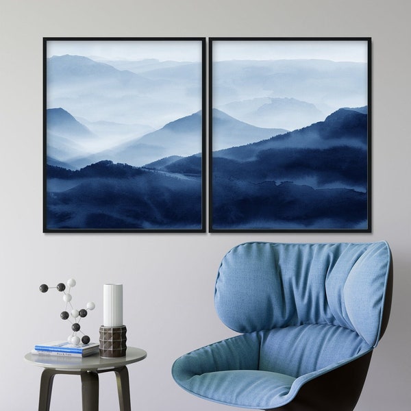 Abstract Mountain Wall Art Etsy