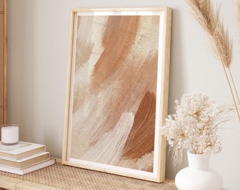 Minimalist Abstract Print, Terracotta & Beige Contemporary Painting Art, Neutral Earthy Tones Living Room Home Wall Art Decor, Printable Art