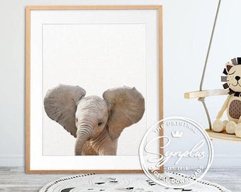 Arte de la guardería Safari, impresión de elefantes, arte de la pared de los animales de Safari, decoración de la guardería, elefante bebé, arte de la pared de la guardería, impresiones de la habitación del bebé, arte imprimible