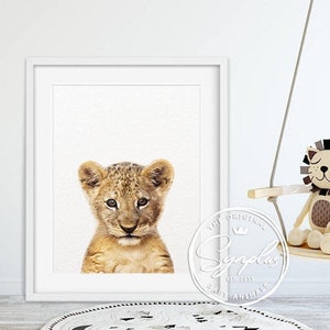 Lion Print, Safari Animal Prints, Baby Lion Wall Art, Lion Cub, Safari Nursery Decor, Nursery Wall Art, Safari Animals, Kids Room Printable