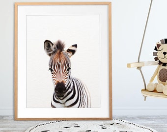 Zebra Print, Nursery Art, Safari Animal Wall Art, Safari Nursery Decor, Baby Zebra, Animal Prints, African Animals, Kids Room Printable Art