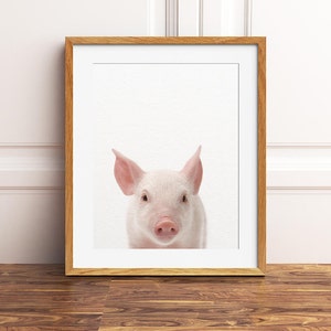 Nursery Art, Pig Print, Nursery Animal Wall Art, Cute Baby Pig, Farm Baby Animals Art, Little Piglet Art, Nursery Decor, Kids Printable Art