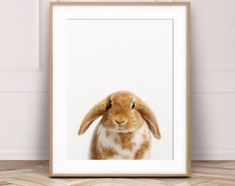 Bunny Print, Nursery Wall Art, Rabbit Print, Woodland Nursery Decor, Baby Animal Prints, Nursery Art, Woodland Animals, Kids Printable Art