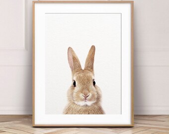 Rabbit Print, Woodland Nursery Decor, Bunny Print, Bunny Rabbit, Baby Animals, Nursery Wall Art, Woodland Animal Prints, Kids Printable Art