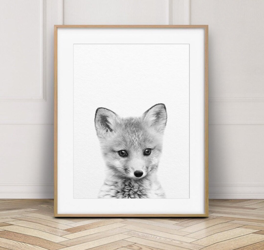 Fox Print Baby Fox Art Nursery Animals Wall Art Woodland Etsy