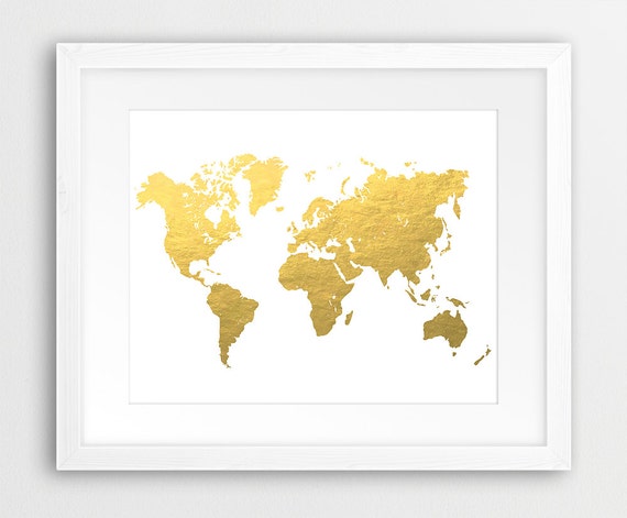 Gold Foil Digital Art Shining Gold Art Map World Map Clip Art Map of the World Commercial Use Digital Download Clipart Globe Wall Art