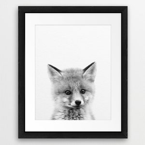 Baby Fox Print, Nursery Decor, Baby Animals Print, Woodland Animals ...