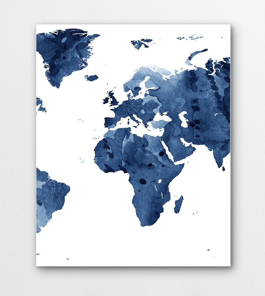 World Map Print World Map Watercolor Set of 3 World Map | Etsy