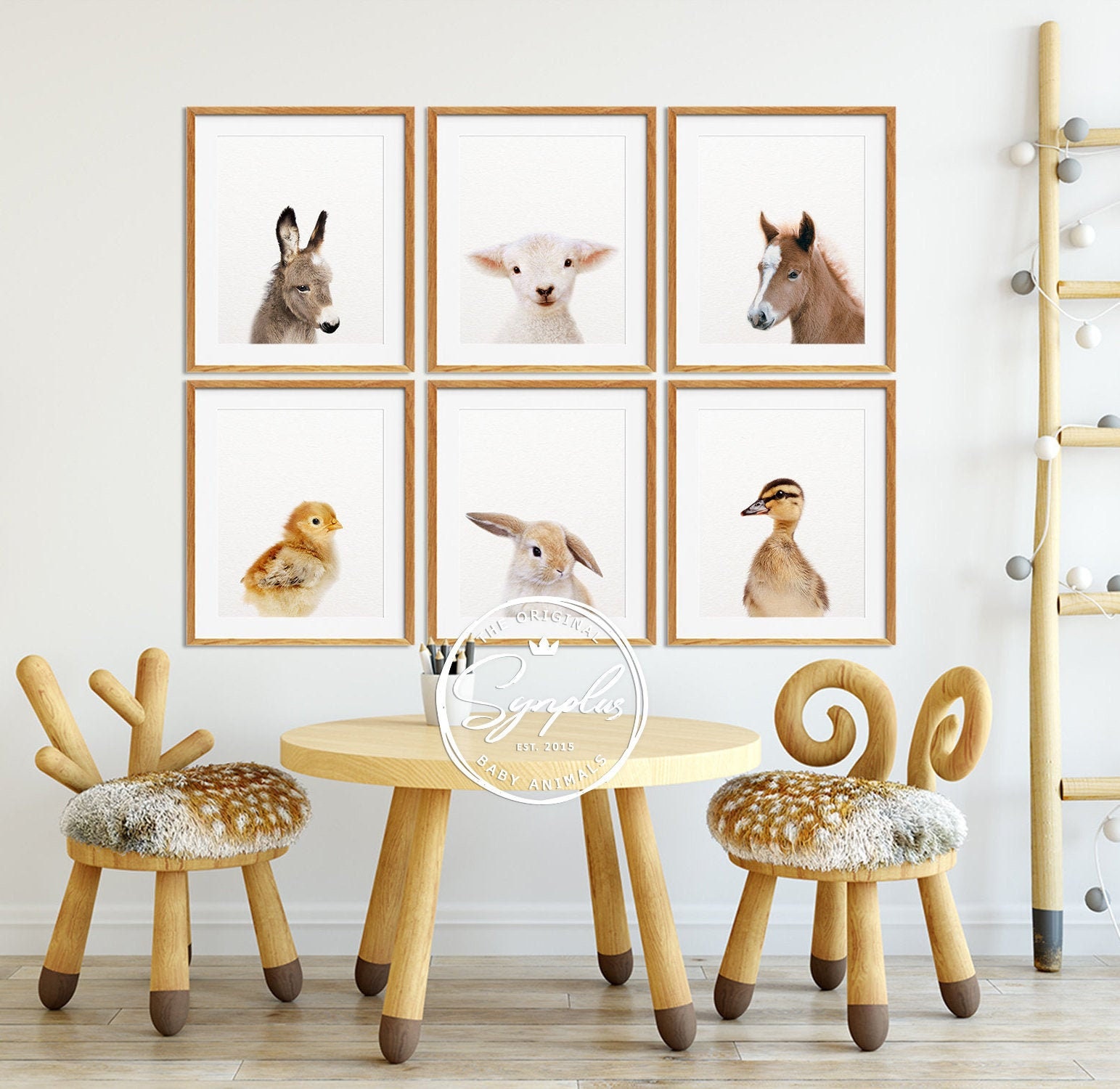 Farm Animal Prints Nursery Decor Farm Baby Animals Set 6 - Etsy
