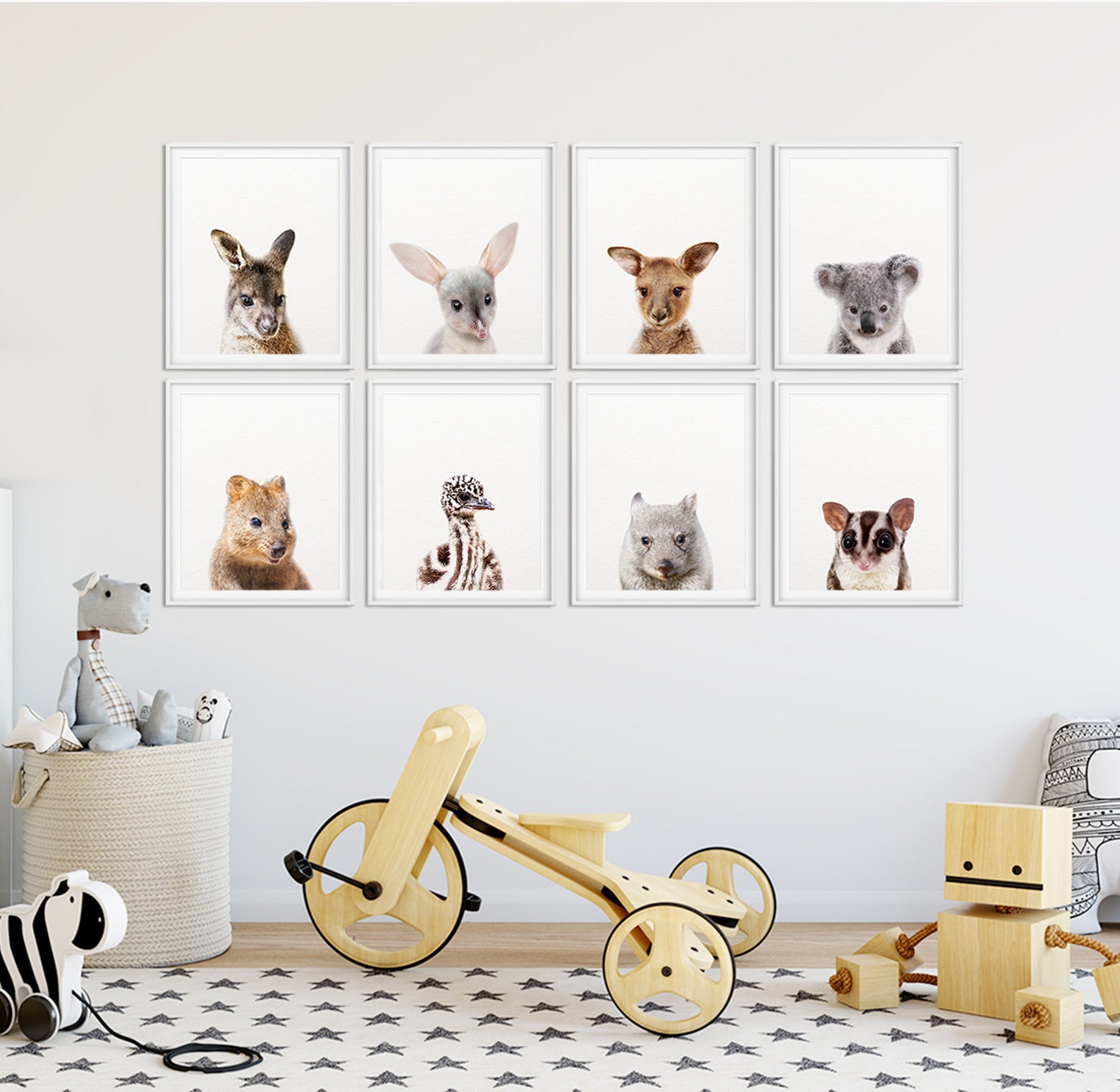 Australian Animals Print Nursery Decor Baby Animals Set 6 Etsy