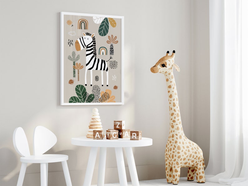 Boho Nursery Wall Art Safari Nursery Prints Green Nursery Etsy