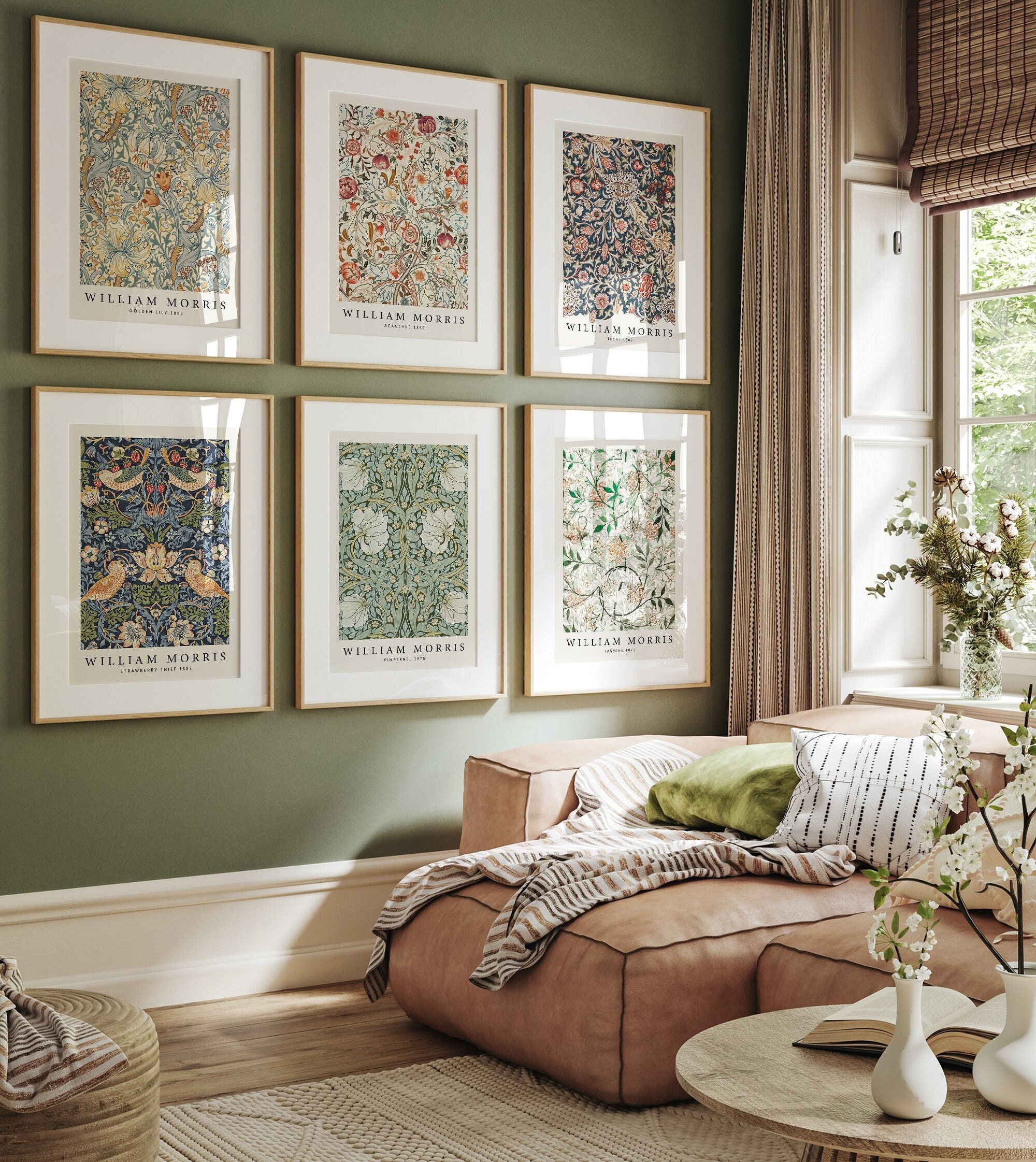 William Morris Prints, Gallery Wall Set 6, Vintage Museum