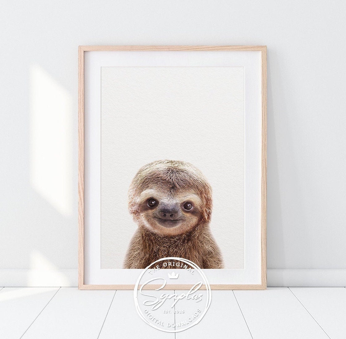 Sloth Print-Sloth-Nursery Decor-Nursery Wall Art-Succulent-Succulent Print-Cactus-Cactus Print-Pinata-Sloth Wall Art-Animal Art-Paper Sloth
