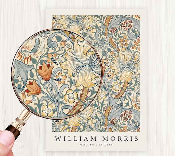 William Morris Golden Lily Print, Vintage Museum Exhibition Art