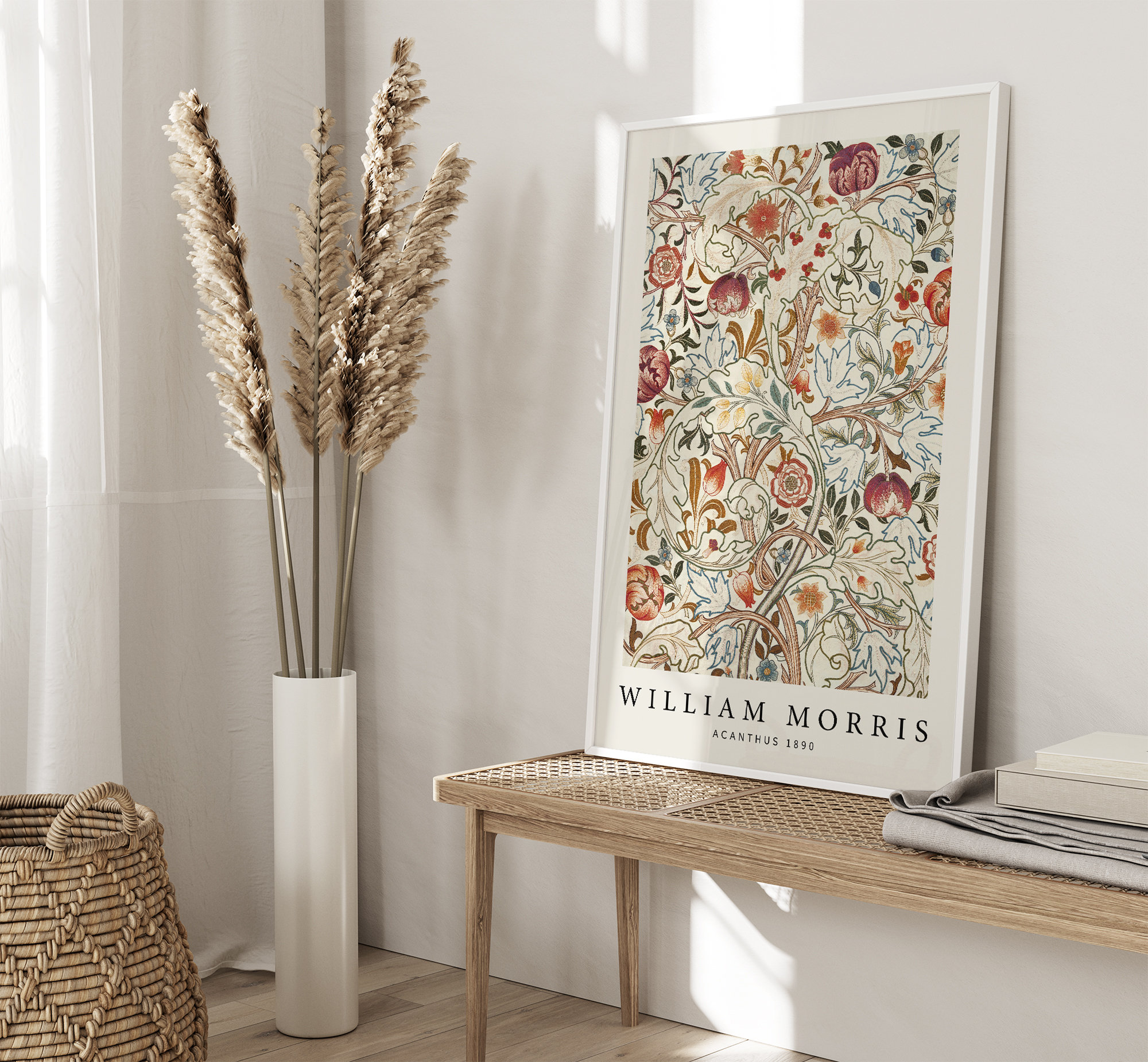 William Morris Acanthus Portiere Print, Vintage Museum Exhibition