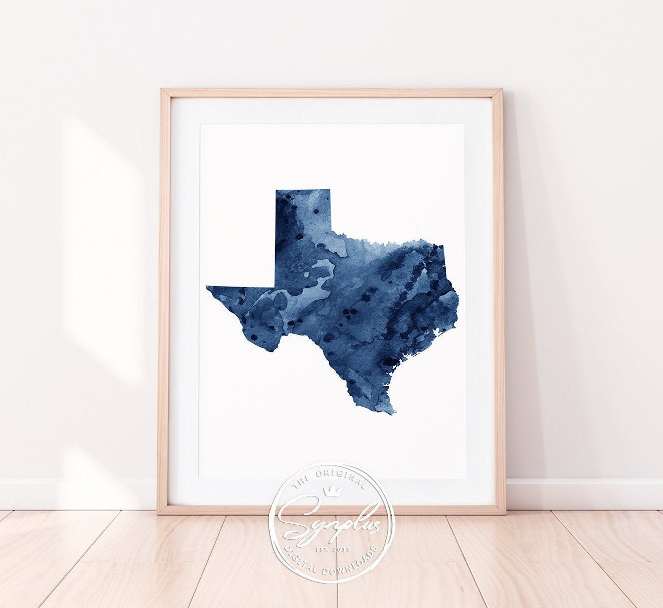 Texas USA State Map (The Lone Star State) – 61 X 55,9 Cm – Papier Laminiert