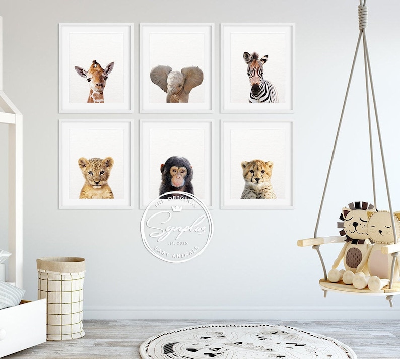 Baby Monkey Print Nursery Decor African Safari Animal Baby Etsy