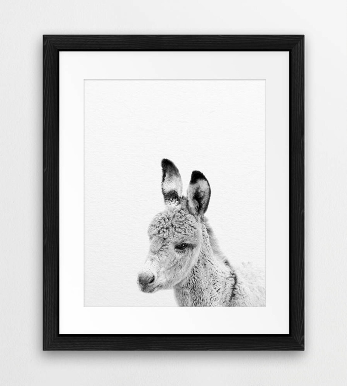 Donkey Print Baby Donkey Wall Art Nursery Decor Black & Etsy
