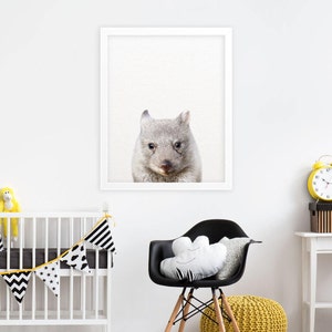 Wombat Print, Baby Wombat Wall Art, Cute Baby Animal Prints, Australian Animal, Nursery Animals Art, Nursery Decor, Kids Room Printable Art image 3