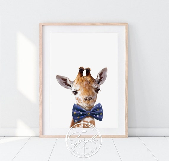 giraffe with bow tie