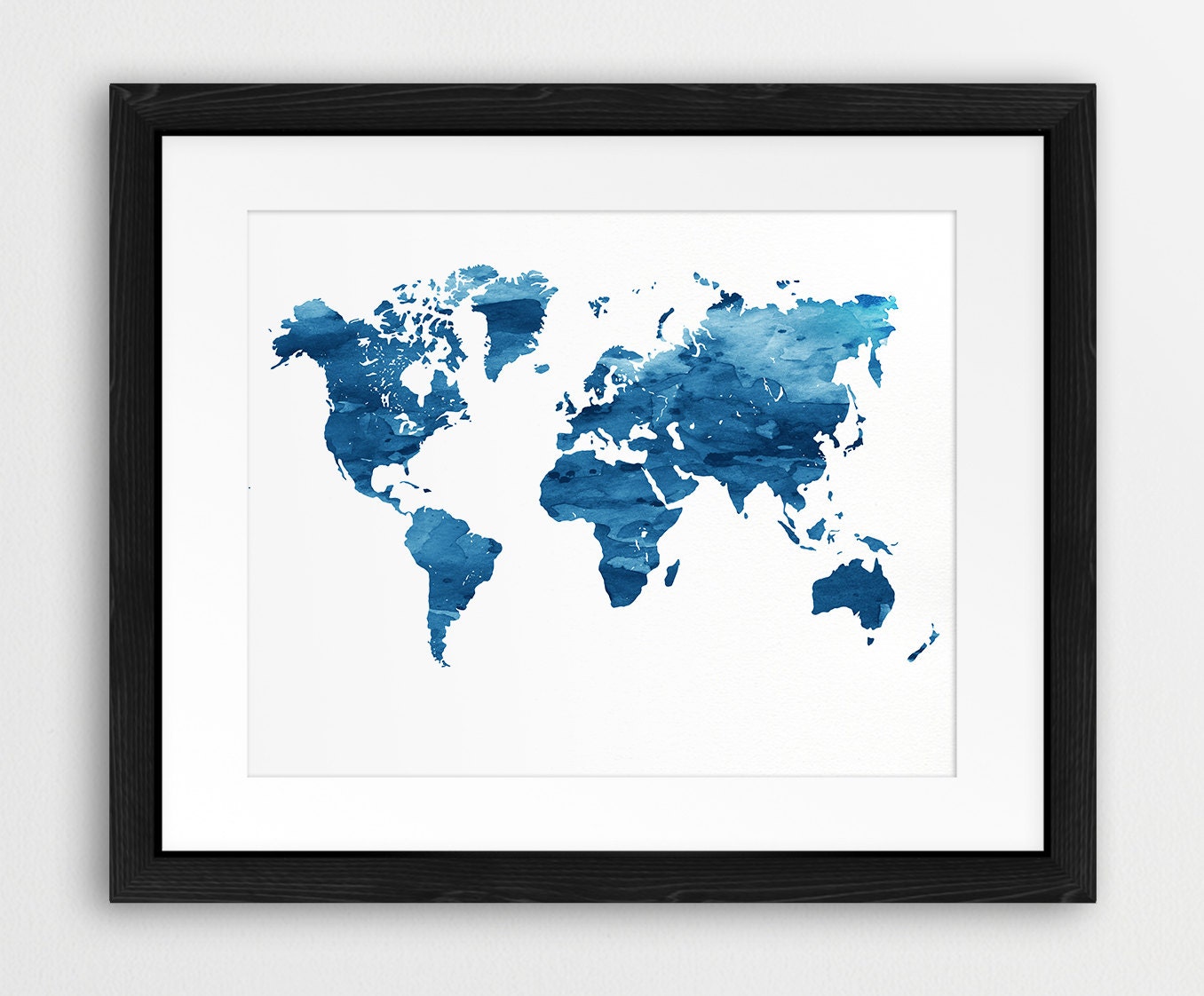 World Map Watercolor Print World Map Wall Art World Map Etsy