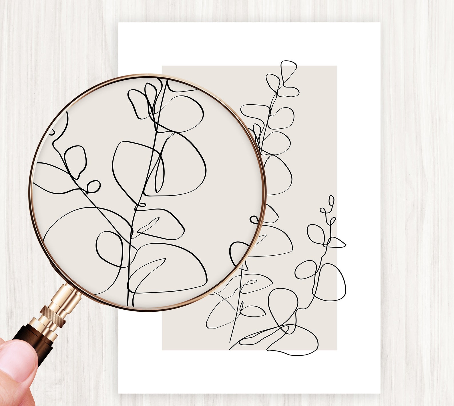 Neutral Wall Art Prints Botanical Line Art Set of 3 Beige Etsy