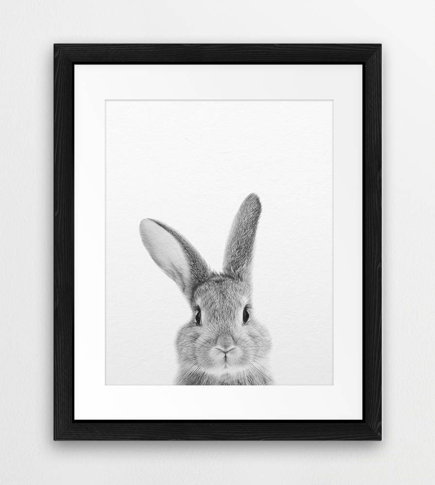 Small Rabbit Print Rabbit Print, Nursery Wall Art, Bunny Print, Woodland Nursery Decor ...
