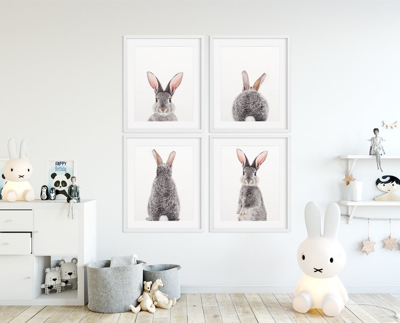 Nursery Decor Rabbit Print Bunny Print Baby Animals Etsy