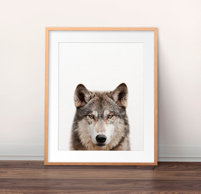 Wolf Print Woodland Animals Nursery Decor Wolf Wall Art Etsy