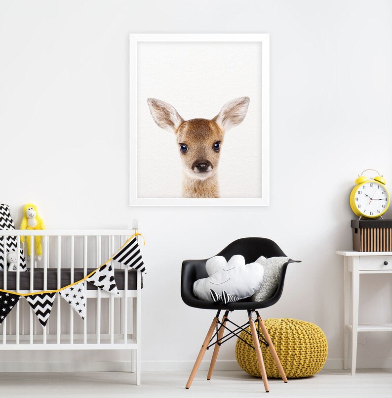 Baby Deer Print Woodland Nursery Decor Fawn Print Nursery Etsy