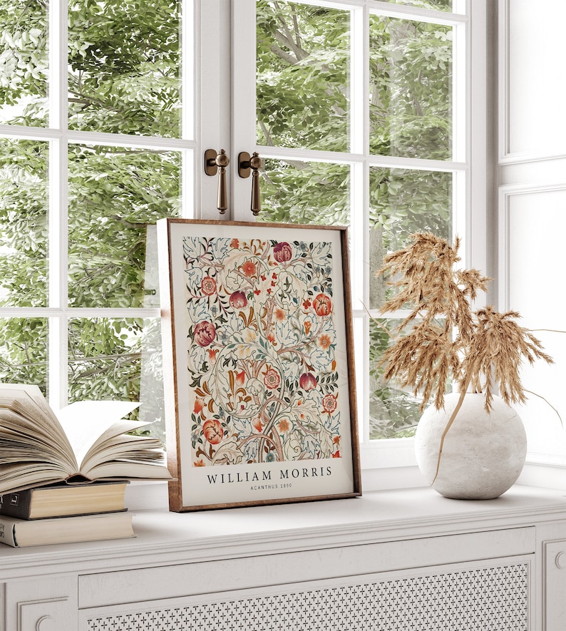 William Morris - Portiere de Acanthus Poster | Patrón Floral con