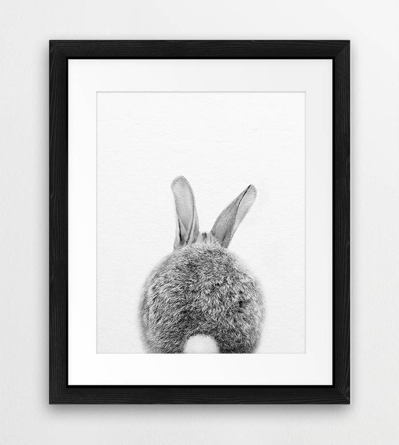 Nursery Decor Rabbit Print Set Bunny Butt Tail Baby Etsy