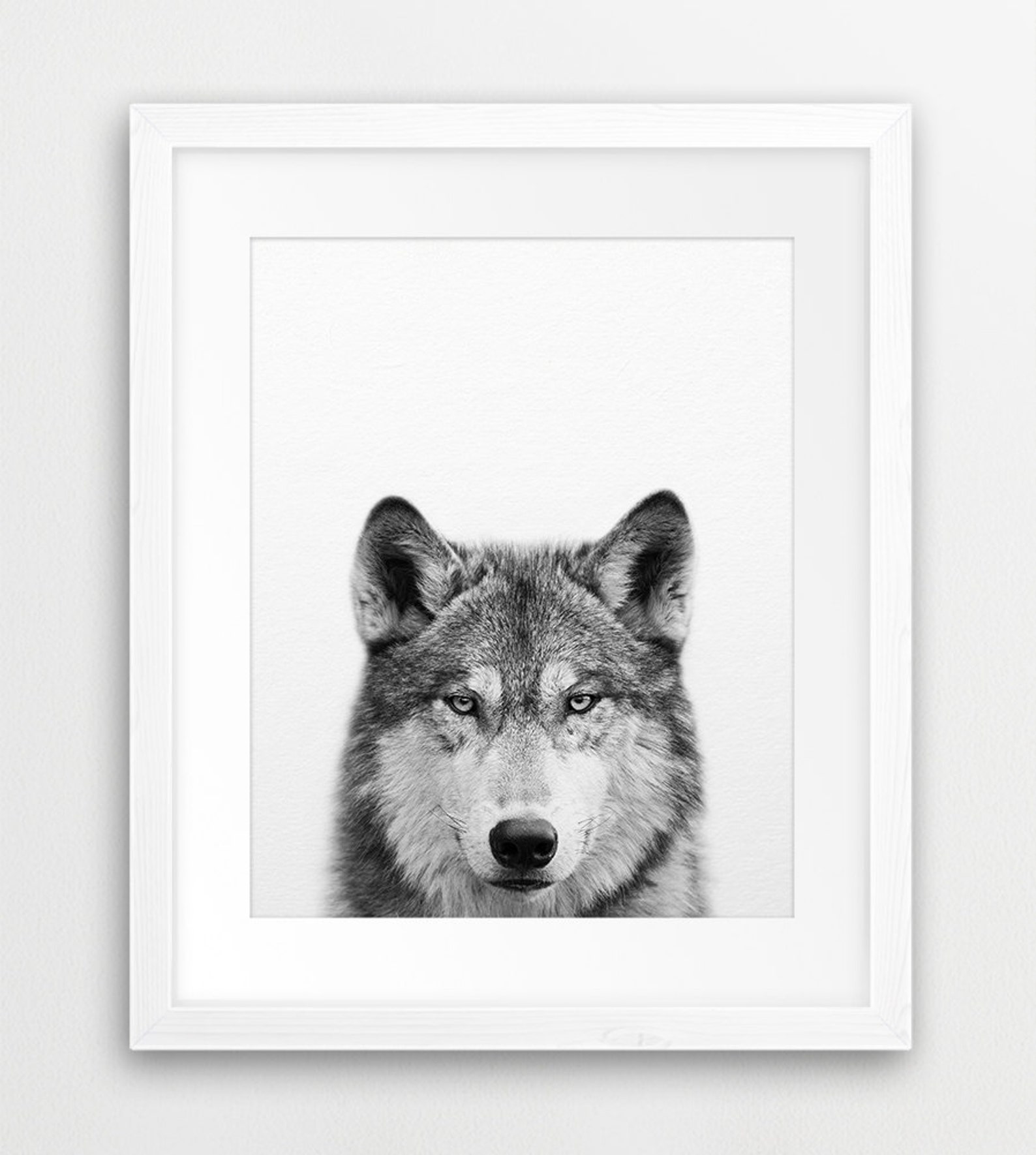 Wolf Print Grey Wolf Print Black and White Woodland - Etsy