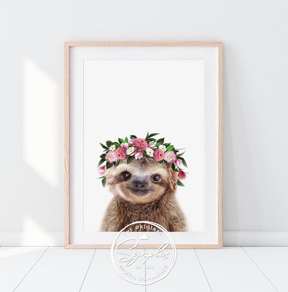sloth nursery art