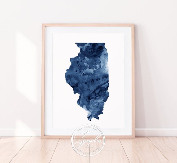 ILLINOIS State Map Wall Decor Wall Decor State Map Office Decor Perfect Gift for Any Occasion Illinois Large Size