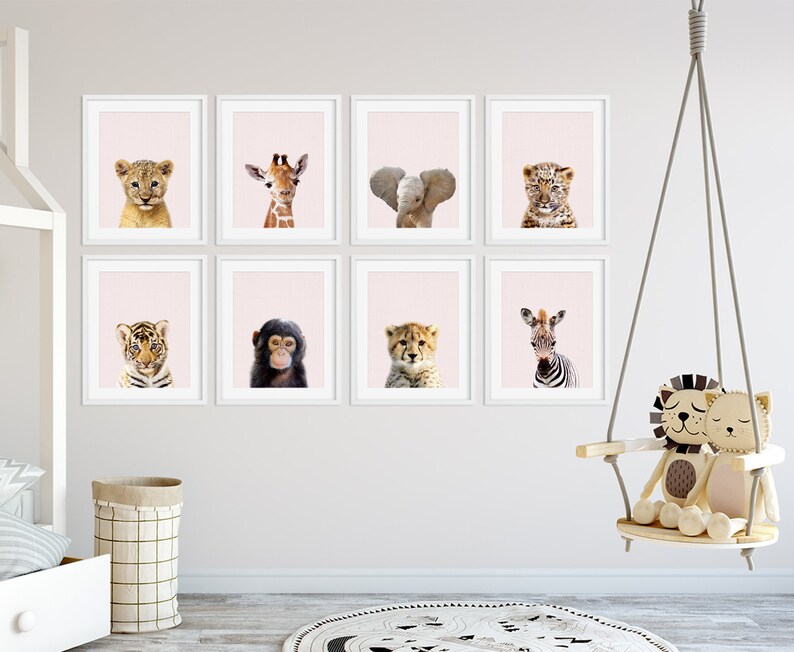 Zebra Print Safari Nursery Decor Baby Animals Safari Animal Etsy