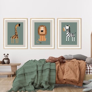 Boho Nursery Wall Art, Safari Nursery Wall Prints, Set of 3 Prints ...
