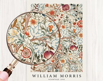 COCODECO Poster Botanici Ispirati A William Morris - Set Da 2 Stampe Vintage Con Frutta - Con Ganci Magnetici In Legno - 43x66 Cm